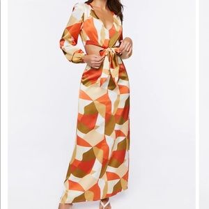 Abstract Print Maxi Dress